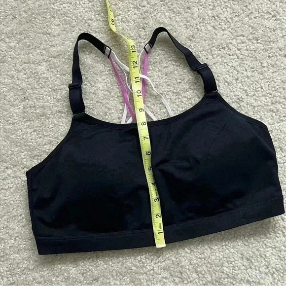 Livi Active Lane Bryant Bra Sz 18 40 D Pink Strap Back Black Low Impact Wireless - Picture 7 of 12